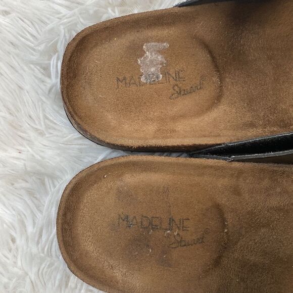 Madeleine Stuart Buckle Sandals Sz 9 Black w Sparkle Straps - Picture 6 of 12